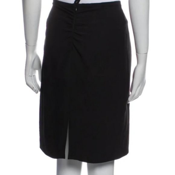 Armani Collezioni Black Ruched Knee Length Skirt - Picture 2 of 7